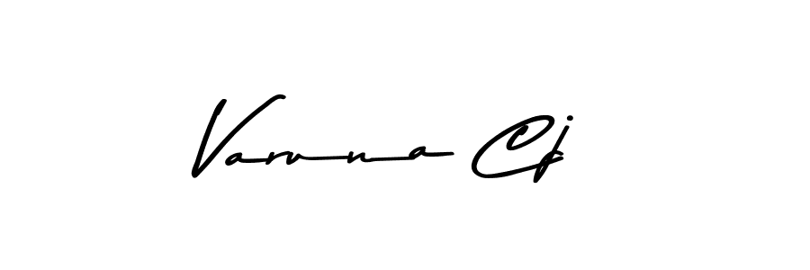 Varuna Cj stylish signature style. Best Handwritten Sign (Asem Kandis PERSONAL USE) for my name. Handwritten Signature Collection Ideas for my name Varuna Cj. Varuna Cj signature style 9 images and pictures png