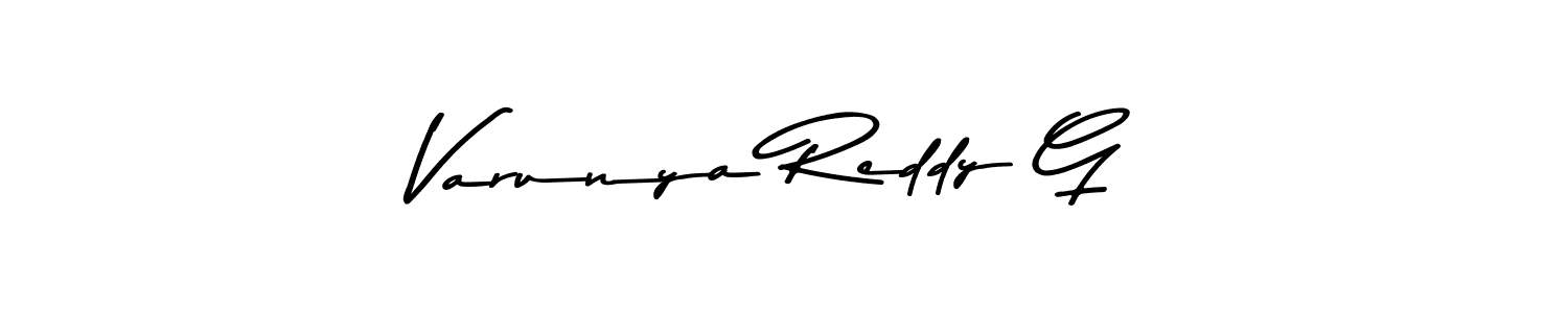 This is the best signature style for the Varunya Reddy G name. Also you like these signature font (Asem Kandis PERSONAL USE). Mix name signature. Varunya Reddy G signature style 9 images and pictures png