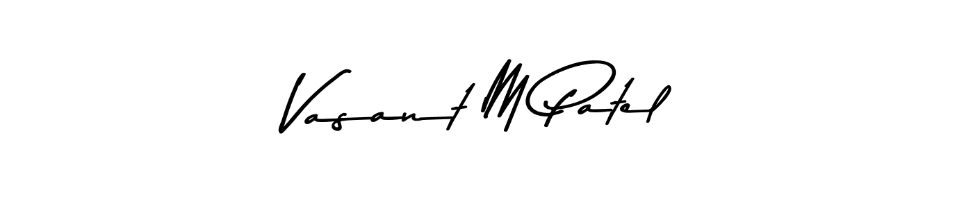 The best way (Asem Kandis PERSONAL USE) to make a short signature is to pick only two or three words in your name. The name Vasant M Patel include a total of six letters. For converting this name. Vasant M Patel signature style 9 images and pictures png