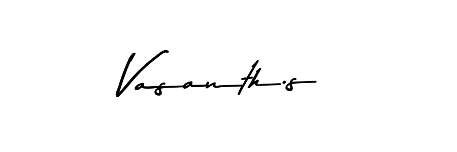 How to make Vasanth.s name signature. Use Asem Kandis PERSONAL USE style for creating short signs online. This is the latest handwritten sign. Vasanth.s signature style 9 images and pictures png