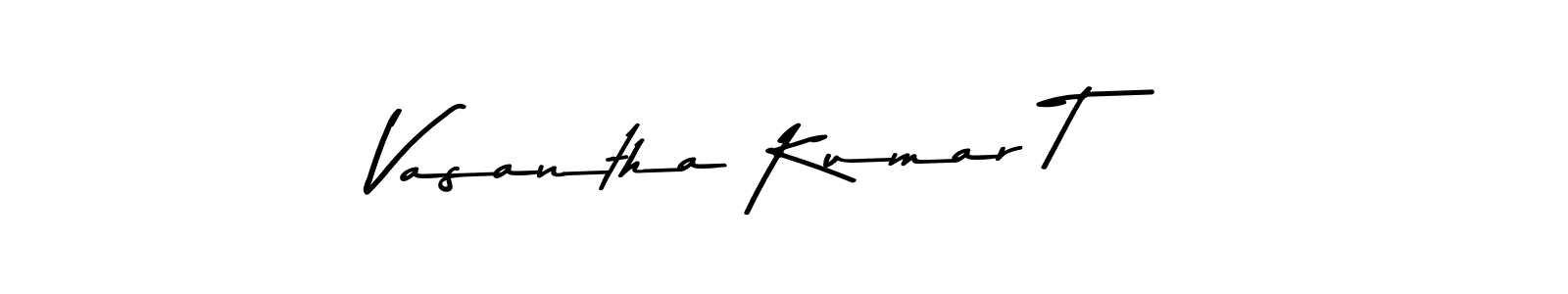 This is the best signature style for the Vasantha Kumar T name. Also you like these signature font (Asem Kandis PERSONAL USE). Mix name signature. Vasantha Kumar T signature style 9 images and pictures png
