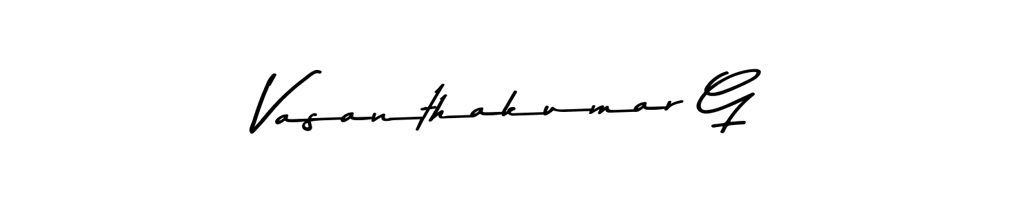 This is the best signature style for the Vasanthakumar G name. Also you like these signature font (Asem Kandis PERSONAL USE). Mix name signature. Vasanthakumar G signature style 9 images and pictures png