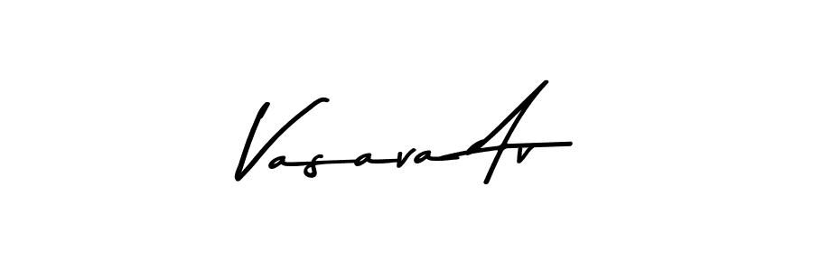 How to make Vasava Av signature? Asem Kandis PERSONAL USE is a professional autograph style. Create handwritten signature for Vasava Av name. Vasava Av signature style 9 images and pictures png