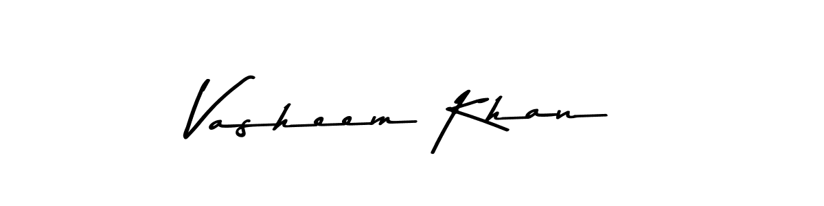 Use a signature maker to create a handwritten signature online. With this signature software, you can design (Asem Kandis PERSONAL USE) your own signature for name Vasheem Khan. Vasheem Khan signature style 9 images and pictures png