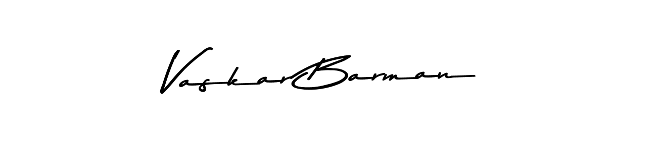 How to make Vaskar Barman name signature. Use Asem Kandis PERSONAL USE style for creating short signs online. This is the latest handwritten sign. Vaskar Barman signature style 9 images and pictures png