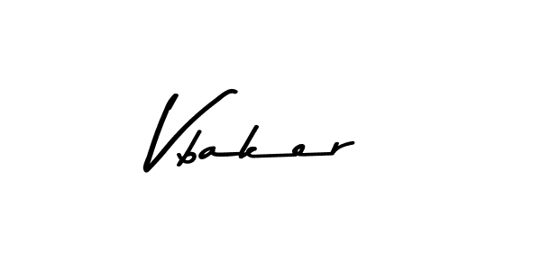 Create a beautiful signature design for name Vbaker. With this signature (Asem Kandis PERSONAL USE) fonts, you can make a handwritten signature for free. Vbaker signature style 9 images and pictures png