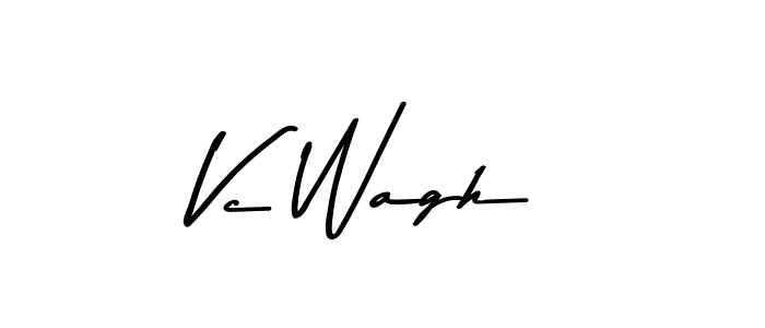 How to make Vc Wagh name signature. Use Asem Kandis PERSONAL USE style for creating short signs online. This is the latest handwritten sign. Vc Wagh signature style 9 images and pictures png