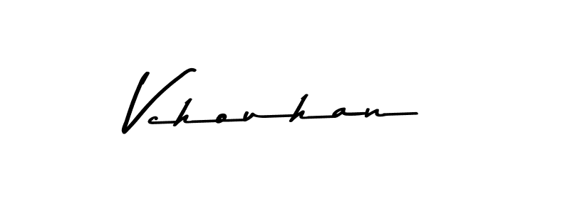 How to make Vchouhan name signature. Use Asem Kandis PERSONAL USE style for creating short signs online. This is the latest handwritten sign. Vchouhan signature style 9 images and pictures png
