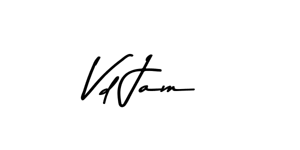 Make a beautiful signature design for name Vd Jam. With this signature (Asem Kandis PERSONAL USE) style, you can create a handwritten signature for free. Vd Jam signature style 9 images and pictures png