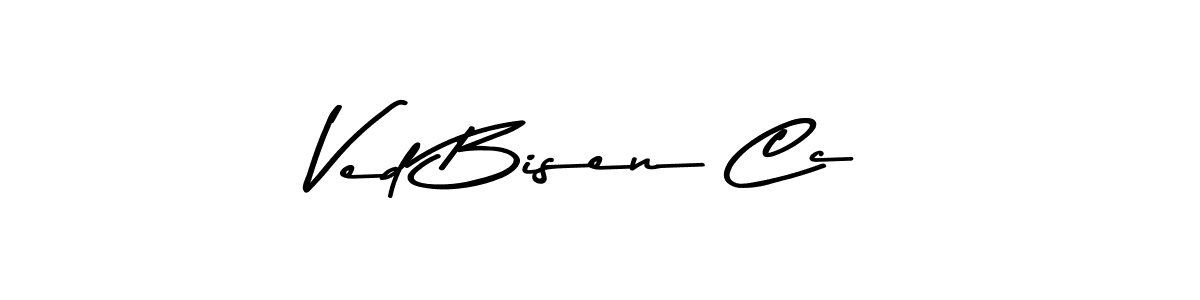 How to make Ved Bisen Cc name signature. Use Asem Kandis PERSONAL USE style for creating short signs online. This is the latest handwritten sign. Ved Bisen Cc signature style 9 images and pictures png