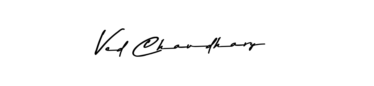 Ved Chaudhary stylish signature style. Best Handwritten Sign (Asem Kandis PERSONAL USE) for my name. Handwritten Signature Collection Ideas for my name Ved Chaudhary. Ved Chaudhary signature style 9 images and pictures png