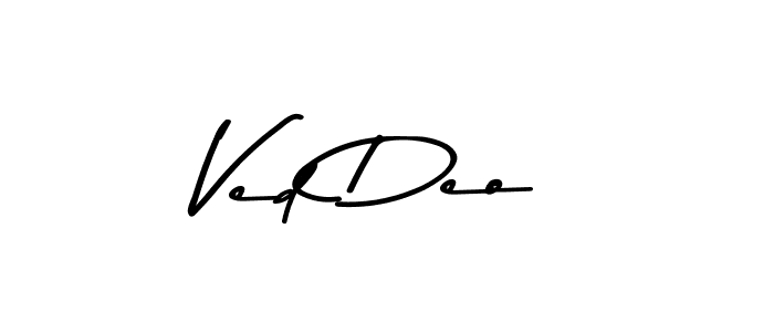 Create a beautiful signature design for name Ved Deo. With this signature (Asem Kandis PERSONAL USE) fonts, you can make a handwritten signature for free. Ved Deo signature style 9 images and pictures png