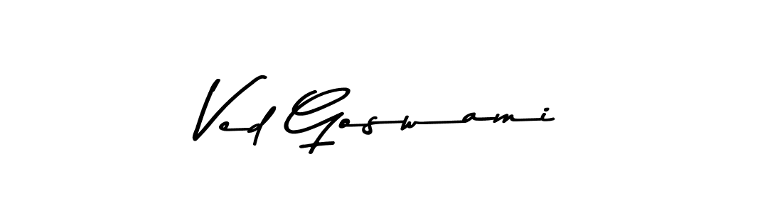 How to make Ved Goswami name signature. Use Asem Kandis PERSONAL USE style for creating short signs online. This is the latest handwritten sign. Ved Goswami signature style 9 images and pictures png