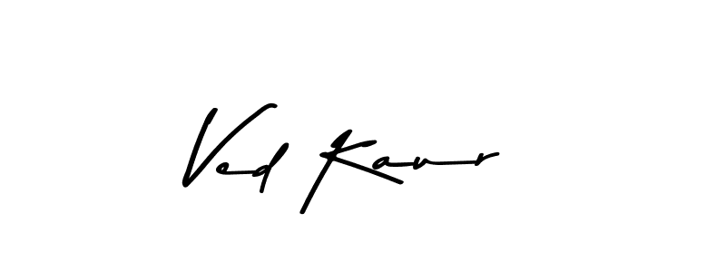 Make a beautiful signature design for name Ved Kaur. With this signature (Asem Kandis PERSONAL USE) style, you can create a handwritten signature for free. Ved Kaur signature style 9 images and pictures png