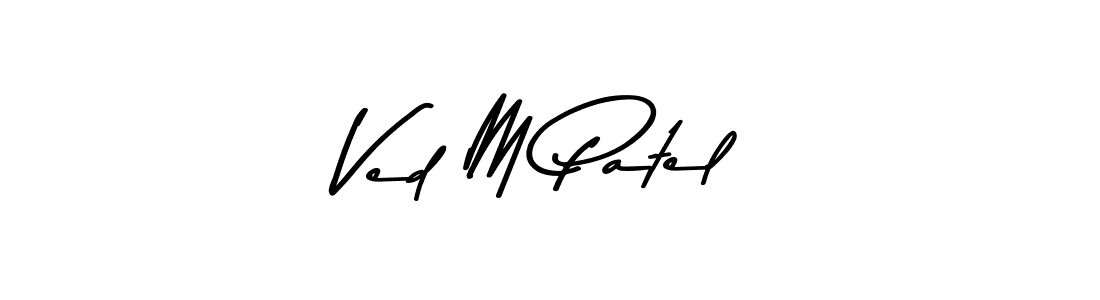 Asem Kandis PERSONAL USE is a professional signature style that is perfect for those who want to add a touch of class to their signature. It is also a great choice for those who want to make their signature more unique. Get Ved M Patel name to fancy signature for free. Ved M Patel signature style 9 images and pictures png