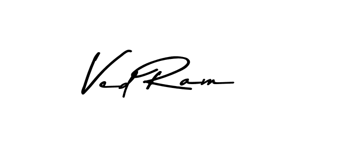 How to make Ved Ram name signature. Use Asem Kandis PERSONAL USE style for creating short signs online. This is the latest handwritten sign. Ved Ram signature style 9 images and pictures png