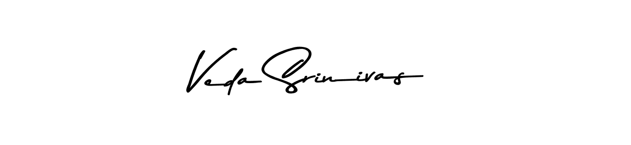 Veda Srinivas stylish signature style. Best Handwritten Sign (Asem Kandis PERSONAL USE) for my name. Handwritten Signature Collection Ideas for my name Veda Srinivas. Veda Srinivas signature style 9 images and pictures png