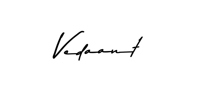 How to make Vedaant name signature. Use Asem Kandis PERSONAL USE style for creating short signs online. This is the latest handwritten sign. Vedaant signature style 9 images and pictures png
