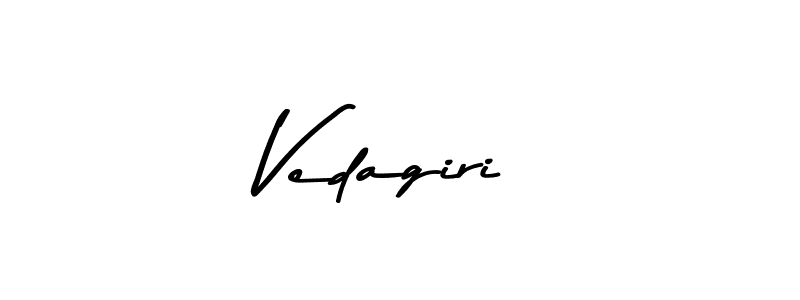 Create a beautiful signature design for name Vedagiri. With this signature (Asem Kandis PERSONAL USE) fonts, you can make a handwritten signature for free. Vedagiri signature style 9 images and pictures png