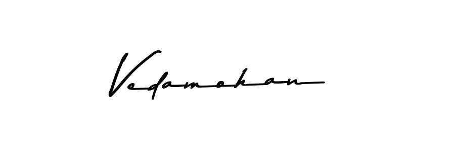 Make a beautiful signature design for name Vedamohan. With this signature (Asem Kandis PERSONAL USE) style, you can create a handwritten signature for free. Vedamohan signature style 9 images and pictures png