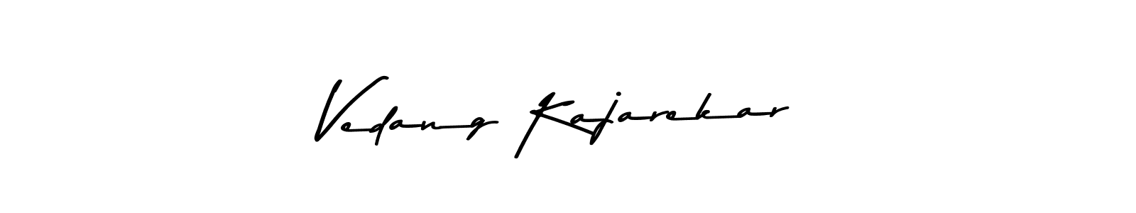 This is the best signature style for the Vedang Kajarekar name. Also you like these signature font (Asem Kandis PERSONAL USE). Mix name signature. Vedang Kajarekar signature style 9 images and pictures png