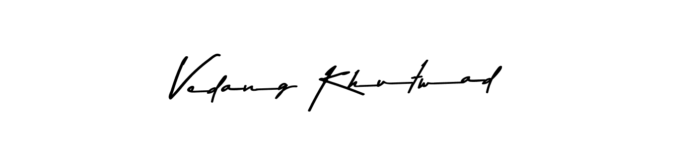 Also You can easily find your signature by using the search form. We will create Vedang Khutwad name handwritten signature images for you free of cost using Asem Kandis PERSONAL USE sign style. Vedang Khutwad signature style 9 images and pictures png