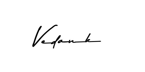 Also we have Vedank name is the best signature style. Create professional handwritten signature collection using Asem Kandis PERSONAL USE autograph style. Vedank signature style 9 images and pictures png