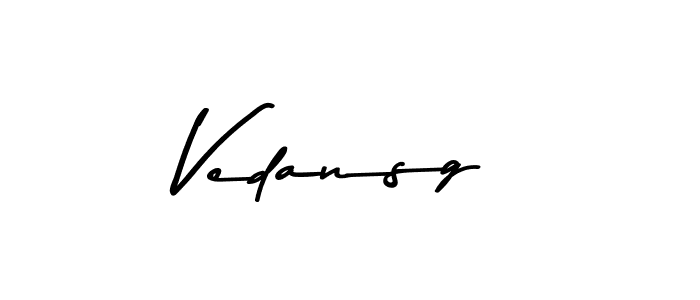 Also we have Vedansg name is the best signature style. Create professional handwritten signature collection using Asem Kandis PERSONAL USE autograph style. Vedansg signature style 9 images and pictures png