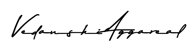 Try this chic Vedanshi Aggareal handwritten sign style. Using Asem Kandis PERSONAL USE font elements, it gives your name a sleek, memorable identity. Vedanshi Aggareal signature style 9 images and pictures png