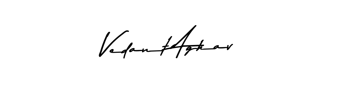 Make a beautiful signature design for name Vedant Aghav. With this signature (Asem Kandis PERSONAL USE) style, you can create a handwritten signature for free. Vedant Aghav signature style 9 images and pictures png