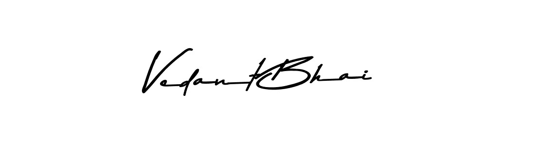 The best way (Asem Kandis PERSONAL USE) to make a short signature is to pick only two or three words in your name. The name Vedant Bhai include a total of six letters. For converting this name. Vedant Bhai signature style 9 images and pictures png