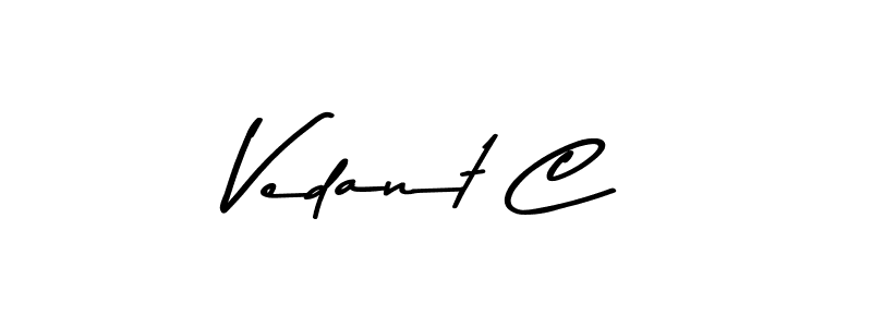 Design your own signature with our free online signature maker. With this signature software, you can create a handwritten (Asem Kandis PERSONAL USE) signature for name Vedant C. Vedant C signature style 9 images and pictures png
