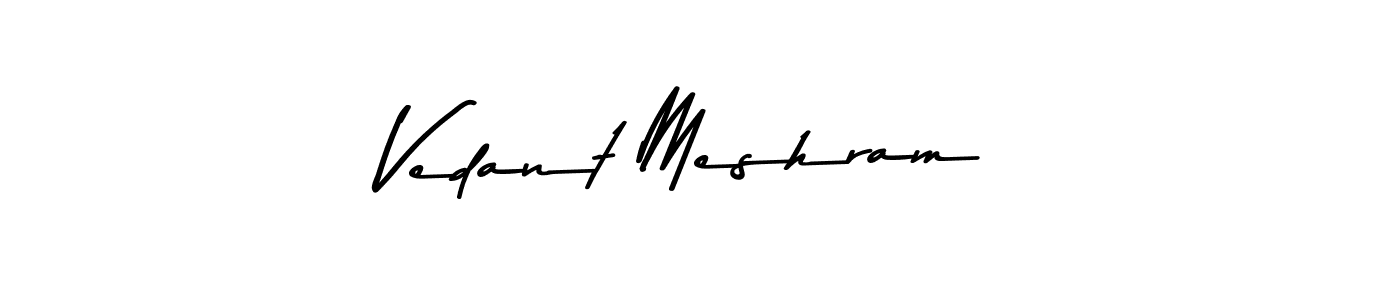 Design your own signature with our free online signature maker. With this signature software, you can create a handwritten (Asem Kandis PERSONAL USE) signature for name Vedant Meshram. Vedant Meshram signature style 9 images and pictures png