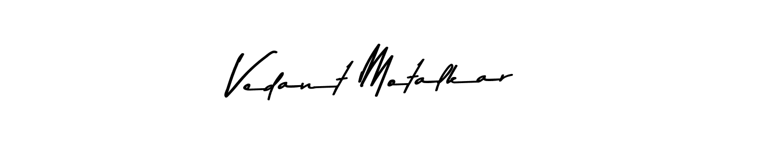 Also You can easily find your signature by using the search form. We will create Vedant Motalkar name handwritten signature images for you free of cost using Asem Kandis PERSONAL USE sign style. Vedant Motalkar signature style 9 images and pictures png