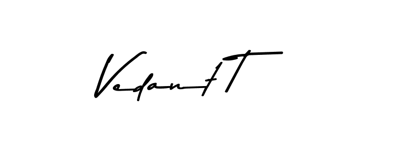 Use a signature maker to create a handwritten signature online. With this signature software, you can design (Asem Kandis PERSONAL USE) your own signature for name Vedant T. Vedant T signature style 9 images and pictures png