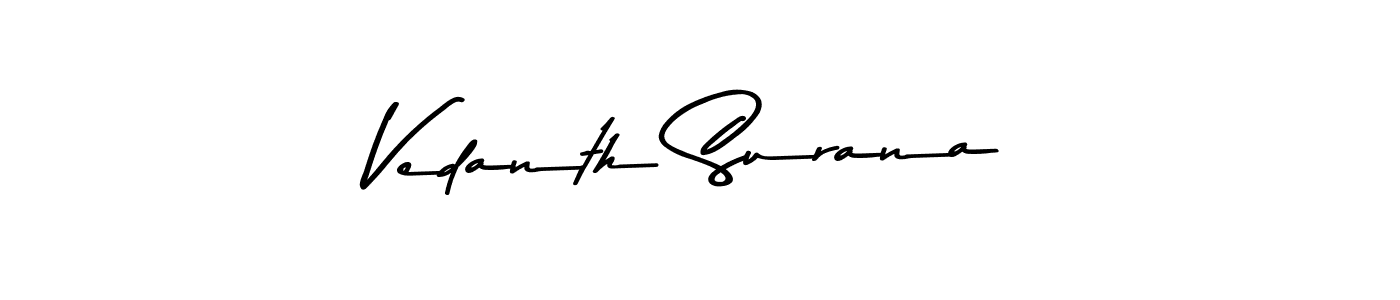 How to make Vedanth Surana signature? Asem Kandis PERSONAL USE is a professional autograph style. Create handwritten signature for Vedanth Surana name. Vedanth Surana signature style 9 images and pictures png