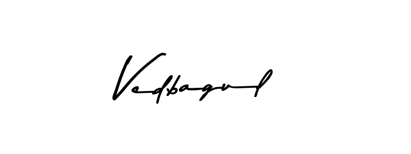 How to make Vedbagul name signature. Use Asem Kandis PERSONAL USE style for creating short signs online. This is the latest handwritten sign. Vedbagul signature style 9 images and pictures png