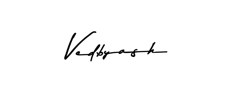 Create a beautiful signature design for name Vedbyash. With this signature (Asem Kandis PERSONAL USE) fonts, you can make a handwritten signature for free. Vedbyash signature style 9 images and pictures png
