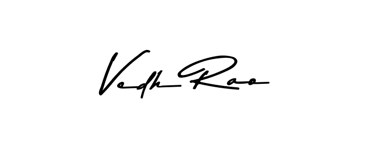 How to make Vedh Rao name signature. Use Asem Kandis PERSONAL USE style for creating short signs online. This is the latest handwritten sign. Vedh Rao signature style 9 images and pictures png