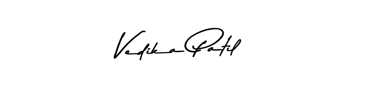 Create a beautiful signature design for name Vedika Patil. With this signature (Asem Kandis PERSONAL USE) fonts, you can make a handwritten signature for free. Vedika Patil signature style 9 images and pictures png