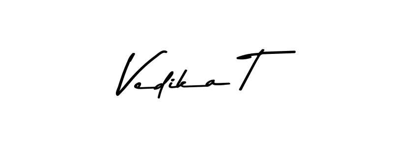 Asem Kandis PERSONAL USE is a professional signature style that is perfect for those who want to add a touch of class to their signature. It is also a great choice for those who want to make their signature more unique. Get Vedika T name to fancy signature for free. Vedika T signature style 9 images and pictures png