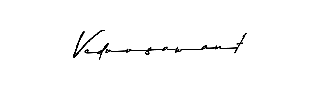 Make a beautiful signature design for name Veduusawant. With this signature (Asem Kandis PERSONAL USE) style, you can create a handwritten signature for free. Veduusawant signature style 9 images and pictures png