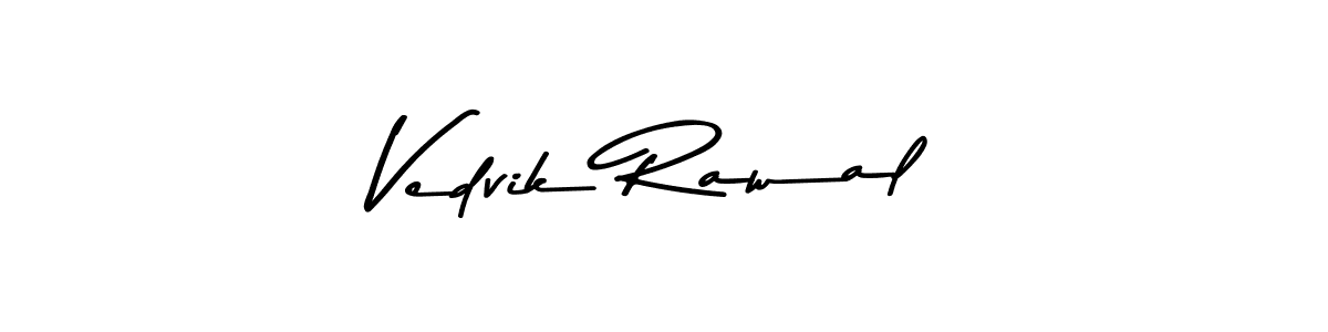 if you are searching for the best signature style for your name Vedvik Rawal. so please give up your signature search. here we have designed multiple signature styles  using Asem Kandis PERSONAL USE. Vedvik Rawal signature style 9 images and pictures png