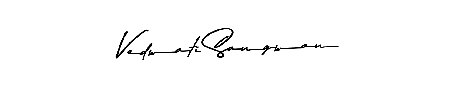 How to make Vedwati Sangwan name signature. Use Asem Kandis PERSONAL USE style for creating short signs online. This is the latest handwritten sign. Vedwati Sangwan signature style 9 images and pictures png