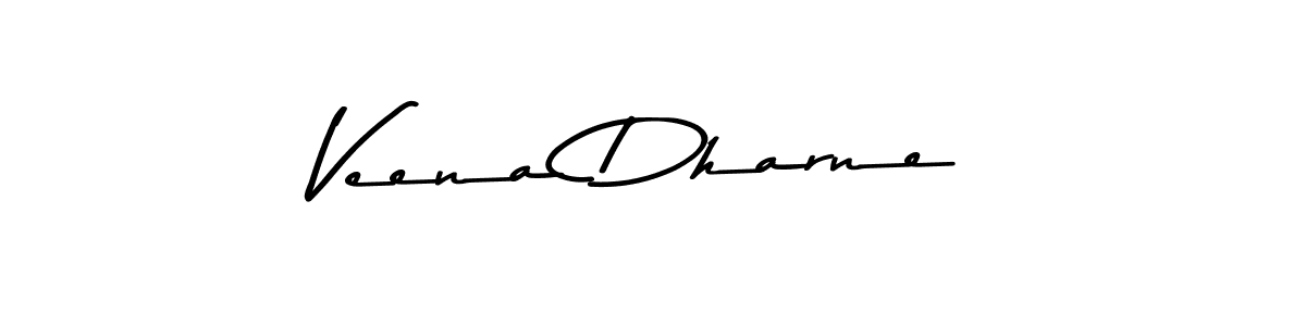 Make a beautiful signature design for name Veena Dharne. With this signature (Asem Kandis PERSONAL USE) style, you can create a handwritten signature for free. Veena Dharne signature style 9 images and pictures png