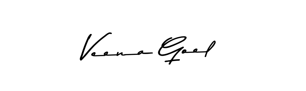 Create a beautiful signature design for name Veena Goel. With this signature (Asem Kandis PERSONAL USE) fonts, you can make a handwritten signature for free. Veena Goel signature style 9 images and pictures png