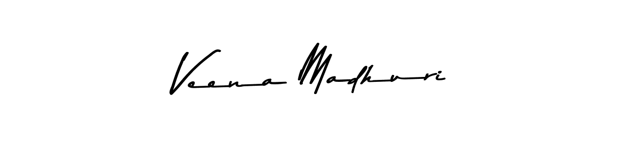 Make a beautiful signature design for name Veena Madhuri. With this signature (Asem Kandis PERSONAL USE) style, you can create a handwritten signature for free. Veena Madhuri signature style 9 images and pictures png