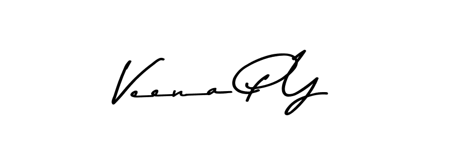 Make a beautiful signature design for name Veena P Y. With this signature (Asem Kandis PERSONAL USE) style, you can create a handwritten signature for free. Veena P Y signature style 9 images and pictures png