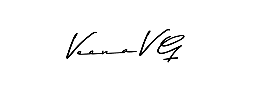 Design your own signature with our free online signature maker. With this signature software, you can create a handwritten (Asem Kandis PERSONAL USE) signature for name Veena V G. Veena V G signature style 9 images and pictures png