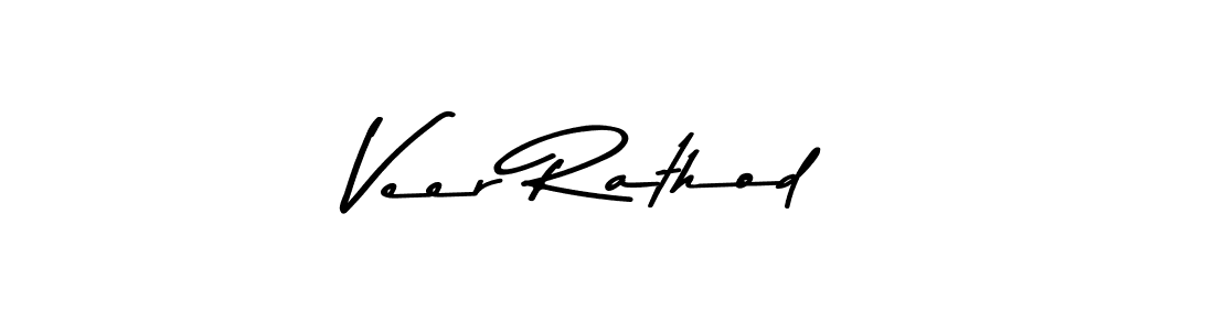 How to make Veer Rathod name signature. Use Asem Kandis PERSONAL USE style for creating short signs online. This is the latest handwritten sign. Veer Rathod signature style 9 images and pictures png